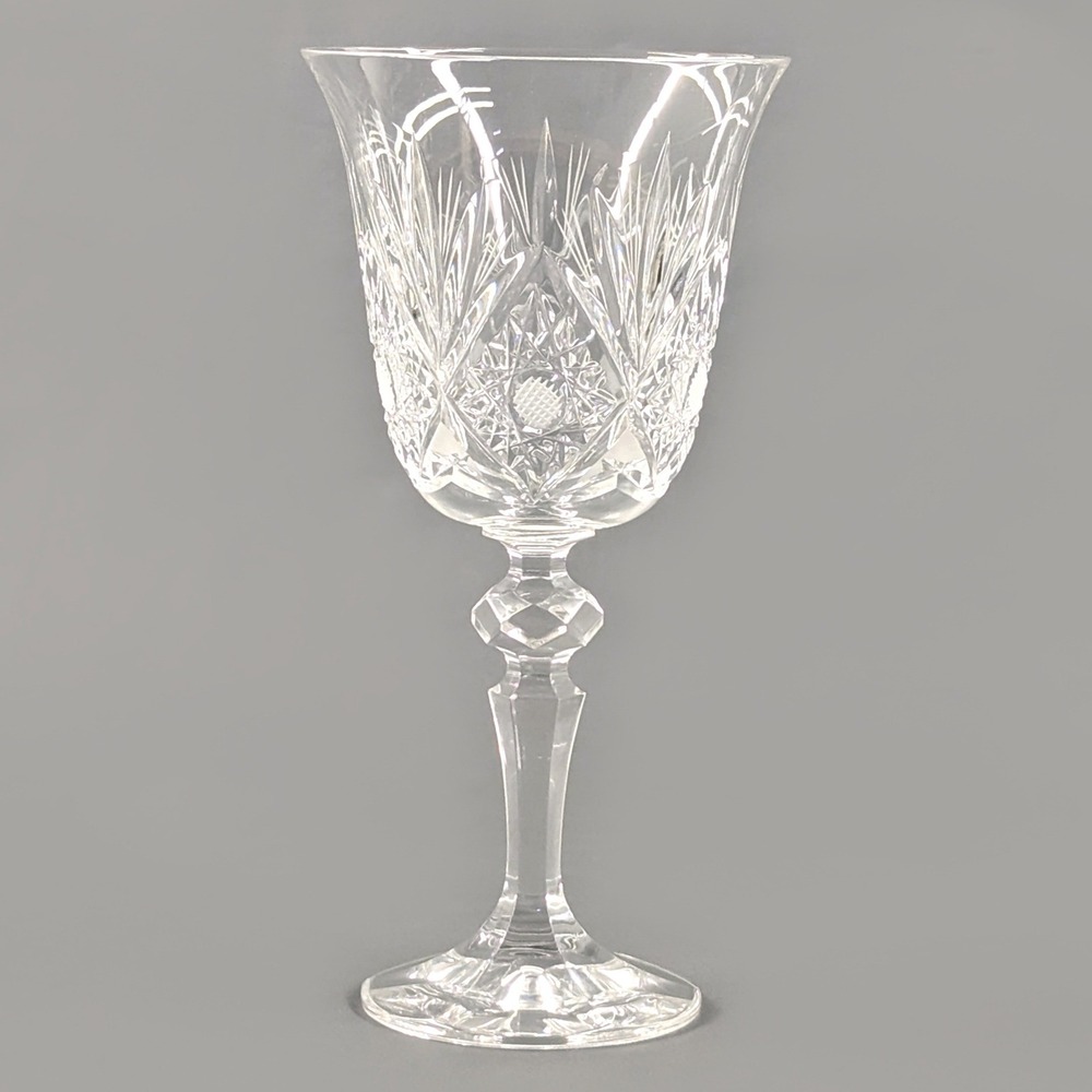 Cut Crystal Wine Goblet Replacement Glass 7.25 Inch